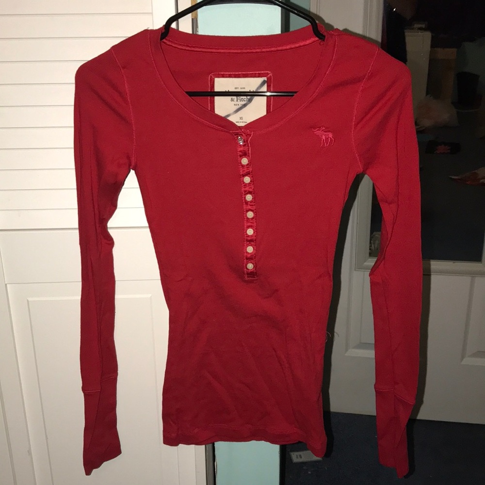 Abercrombie red long sleeve